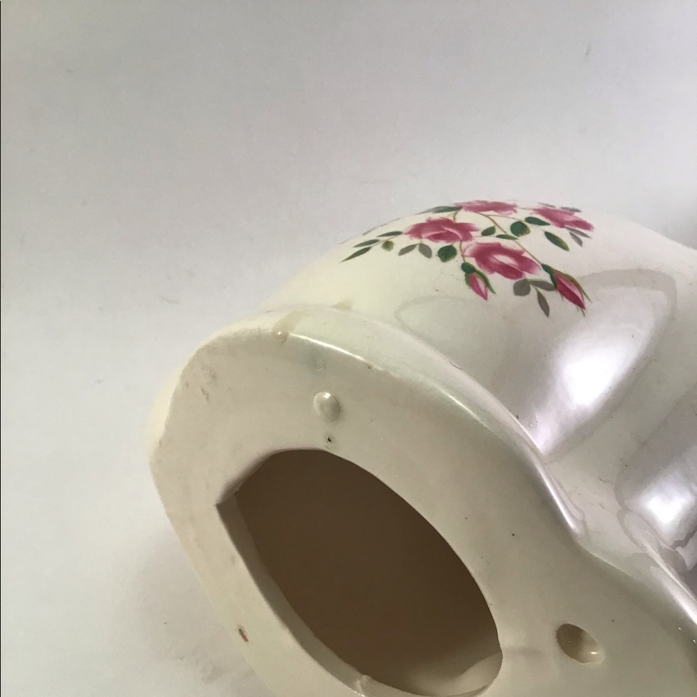Large White Ceramic Bunny Rabbit Roses Spring - Picture 5 of 5